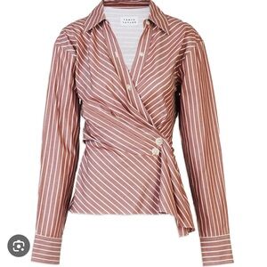 SEARCHING FOR Tanya Taylor red Striped Orla Blouse